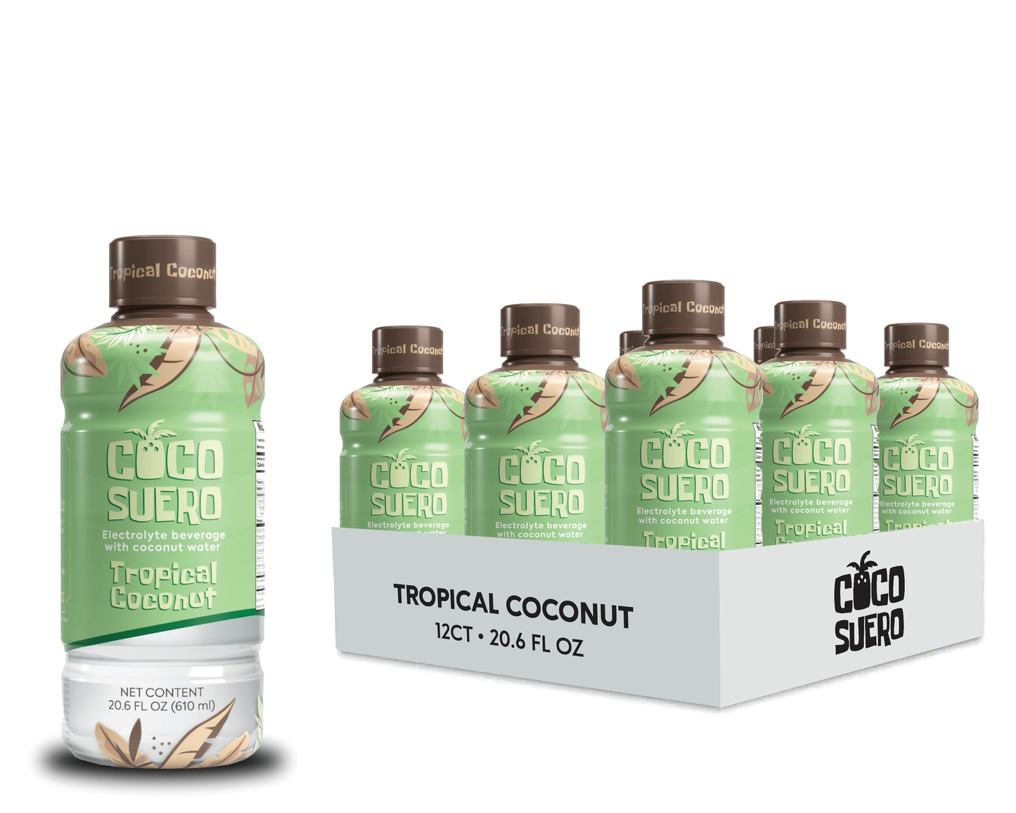 CocoSuero - Electrolyte Coconut Water β 100 Calories, Fat-Free, with B3, B6, B12 for Hydration & Energy β No Artificial Flavors β Six Refreshing Flavors (12-Pack)
