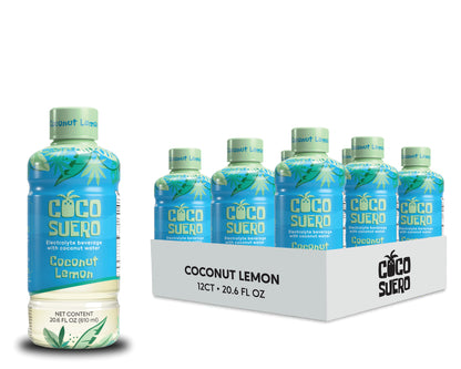 CocoSuero - Electrolyte Coconut Water – 100 Calories, Fat-Free, with B3, B6, B12 for Hydration & Energy – No Artificial Flavors – Six Refreshing Flavors (12-Pack)